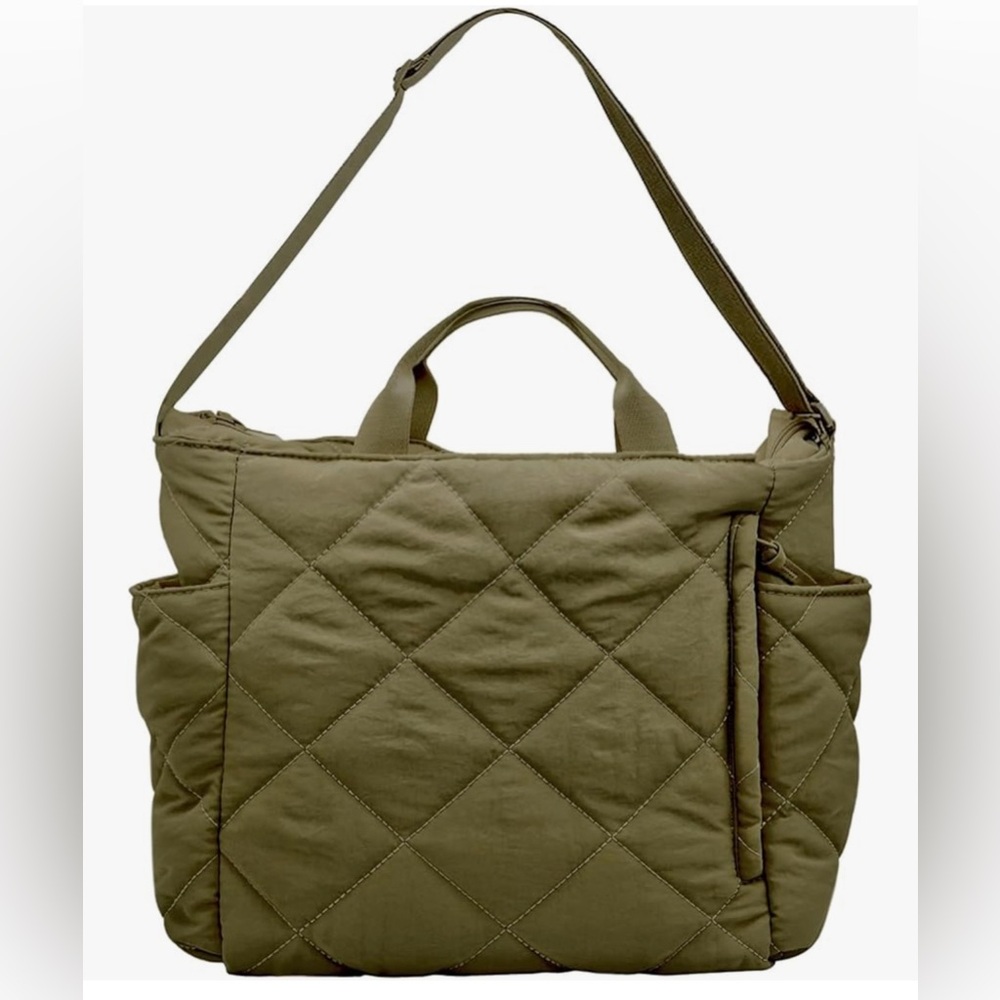 Quilted Tote Bag for Women Puffy Padding Satchel Hobo Purse